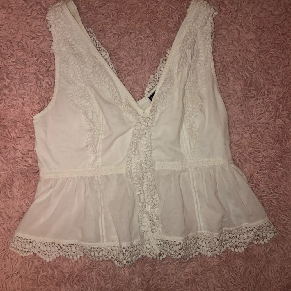 Abercrombie and Fitch White Lace Tank Top